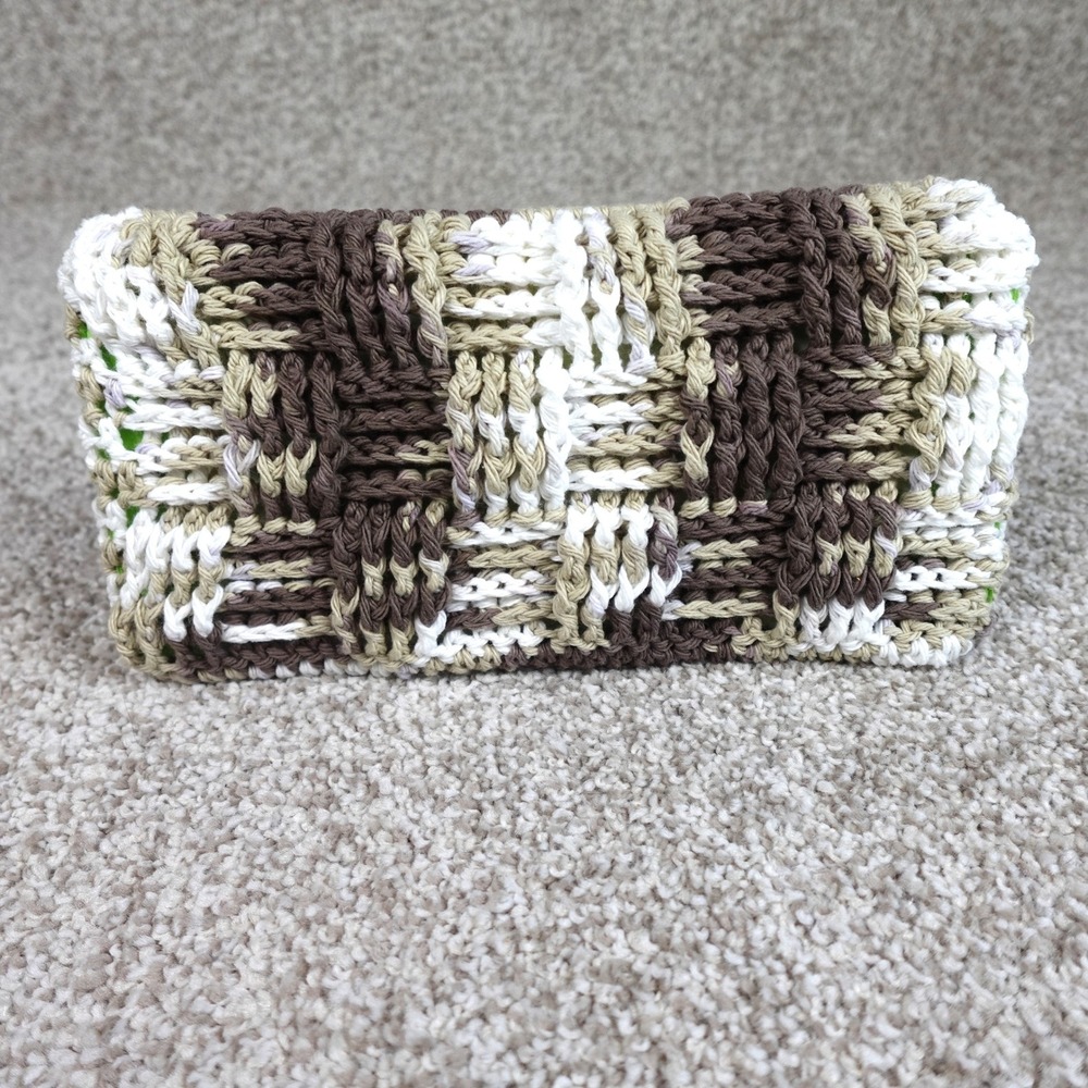 Handmade Crochet Reusable Mop Cover Earth Tone Basketweave for Swiffer Sweeper